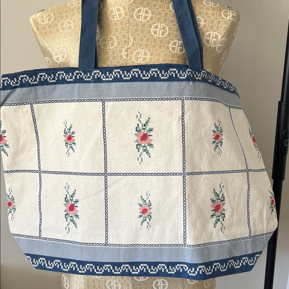 Sézane Blue Flowers Tote - Picture 5 of 8